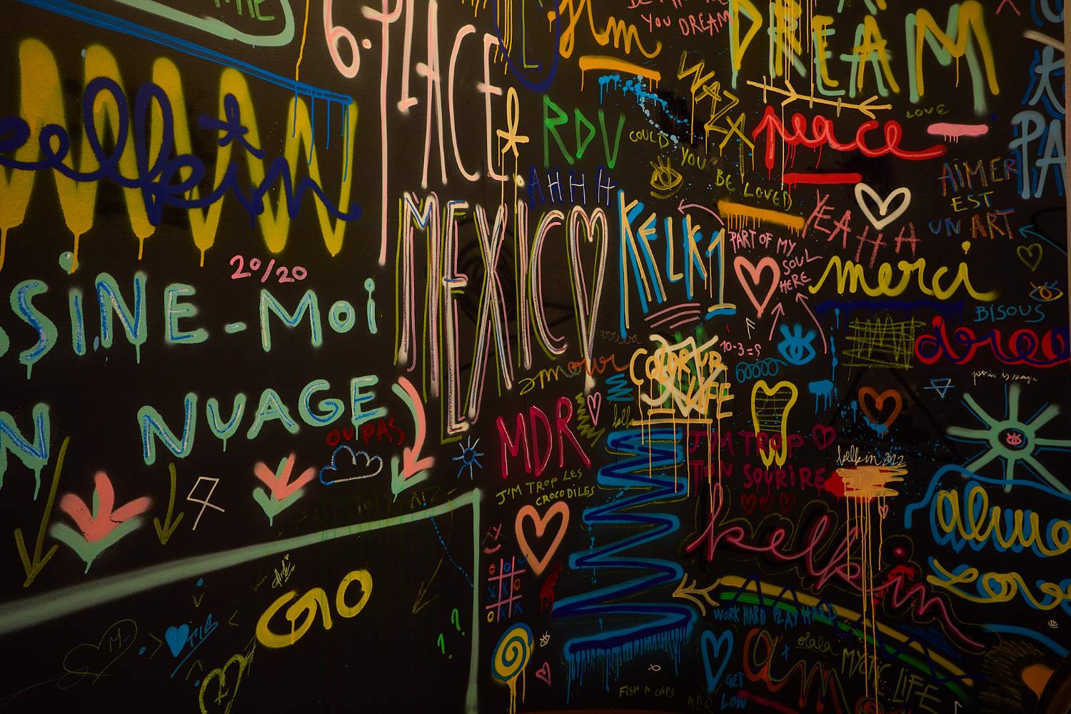 Mur signature coloré « Mexico » du cabinet