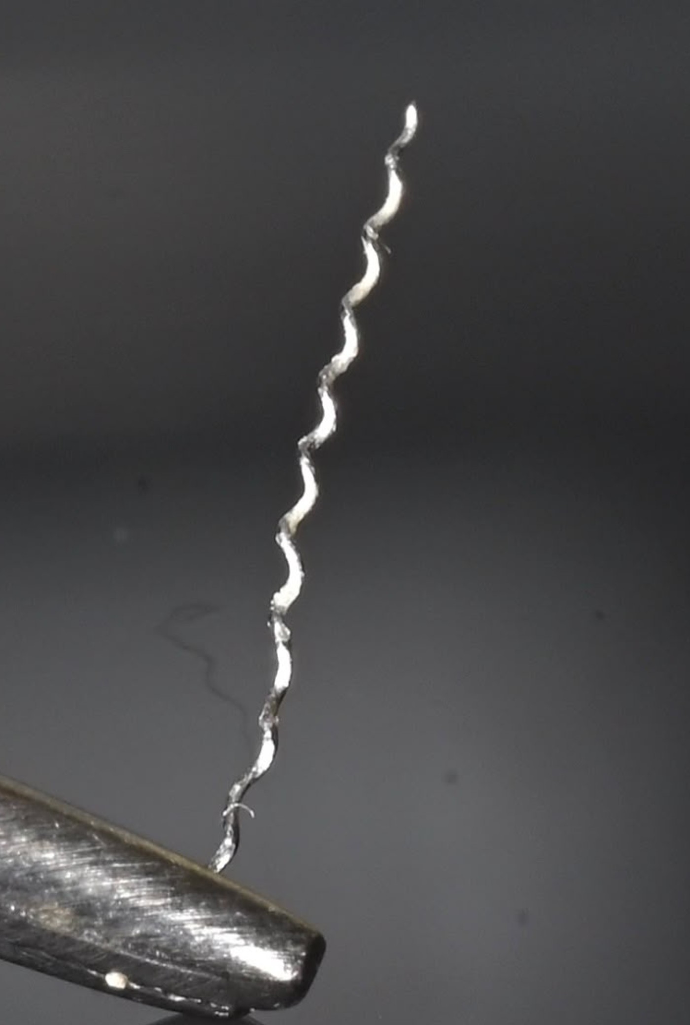 Fragment d'instrument endodontique retiré d'un canal